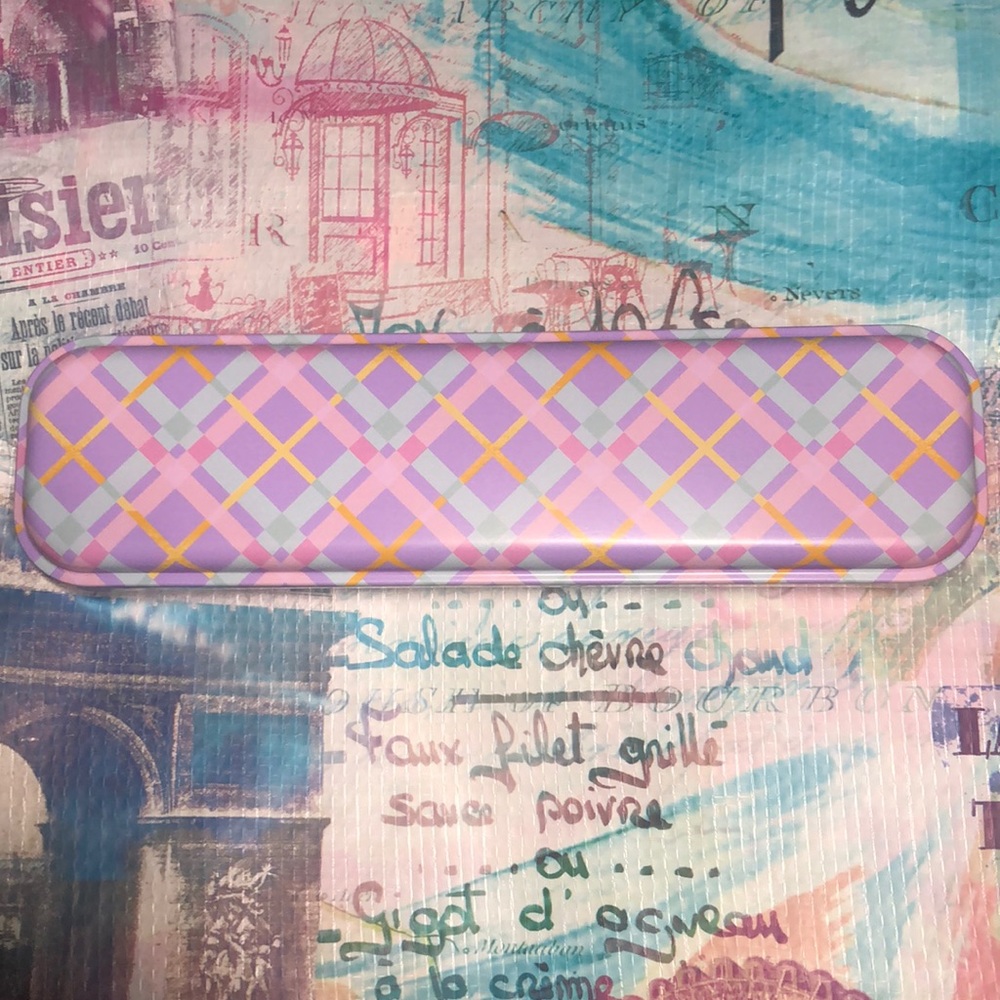 💜🩵 Metal Tin Penholder with 3 Pink Breast Cancer Black Pens Included NWT 🩵💜